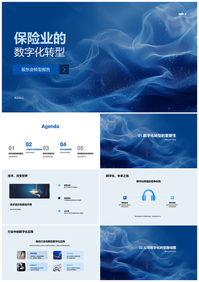 保险业数字化转型股东会报告产品创新PPT模板