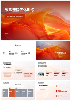 餐饮流程优化服务质量客满度培训PPT模板