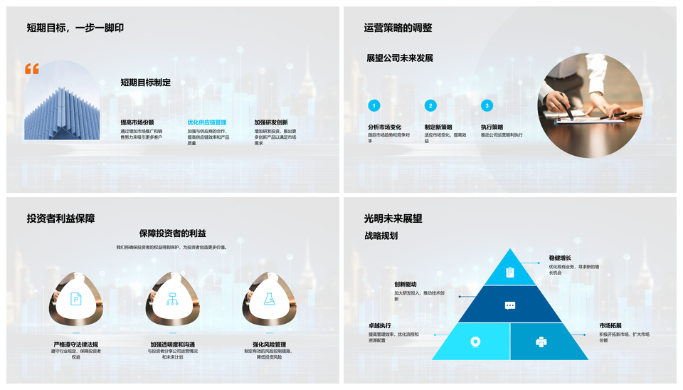 运营分析行业比较趋势优化效益保障未来发展PPT模板