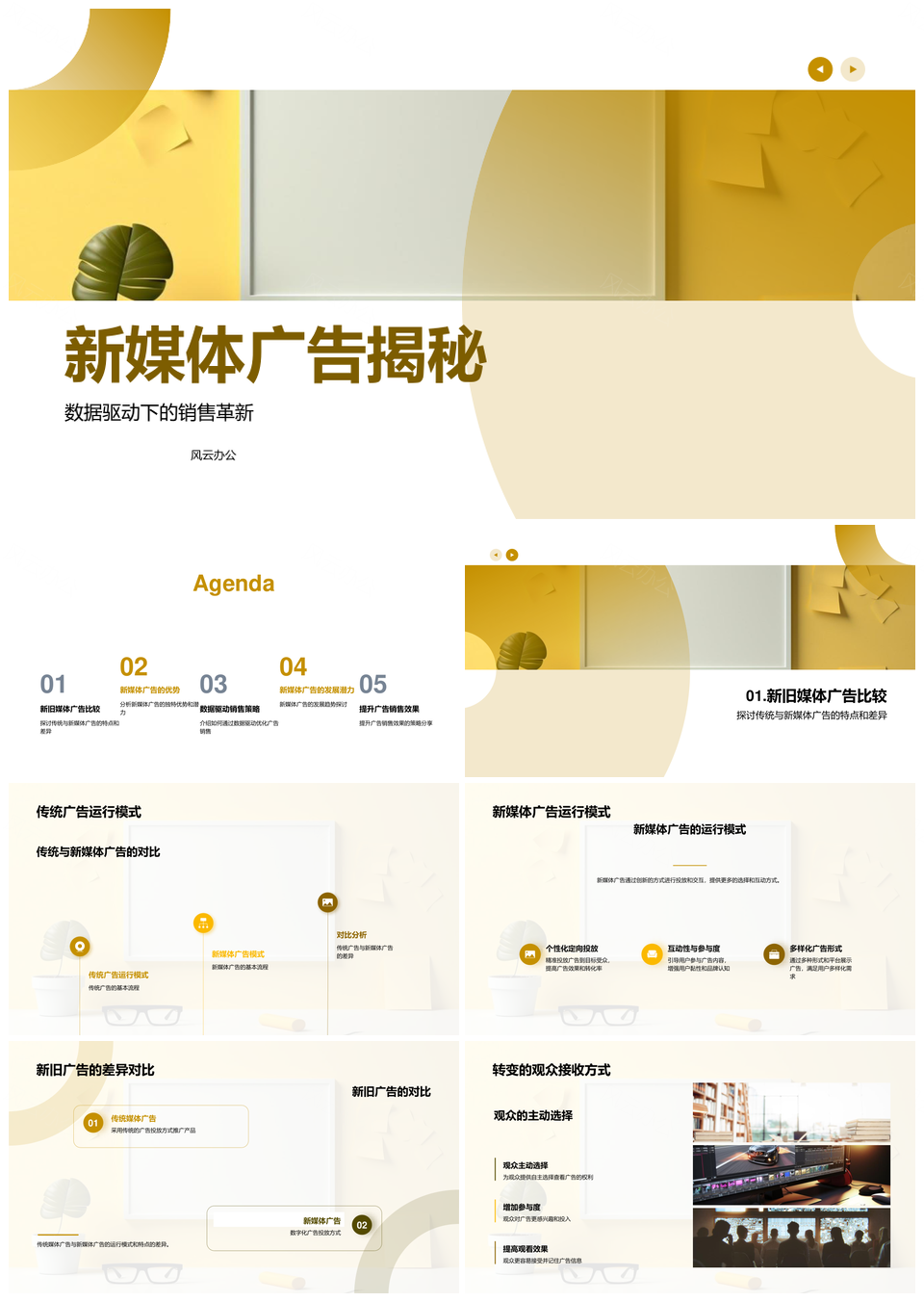 新媒体广告数据驱动销售革新精准投放PPT模板