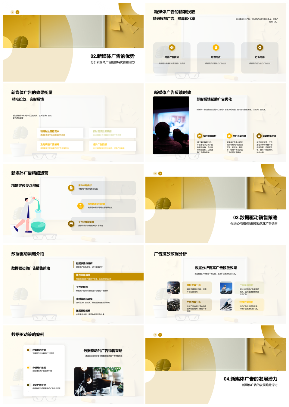 新媒体广告数据驱动销售革新精准投放PPT模板