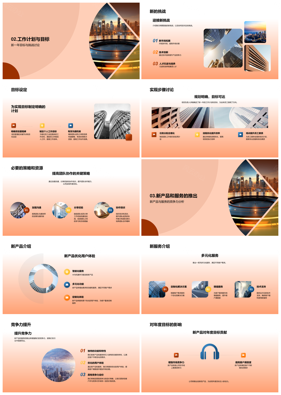 共创未来回顾前瞻成果挑战新品协作未来城市PPT模板