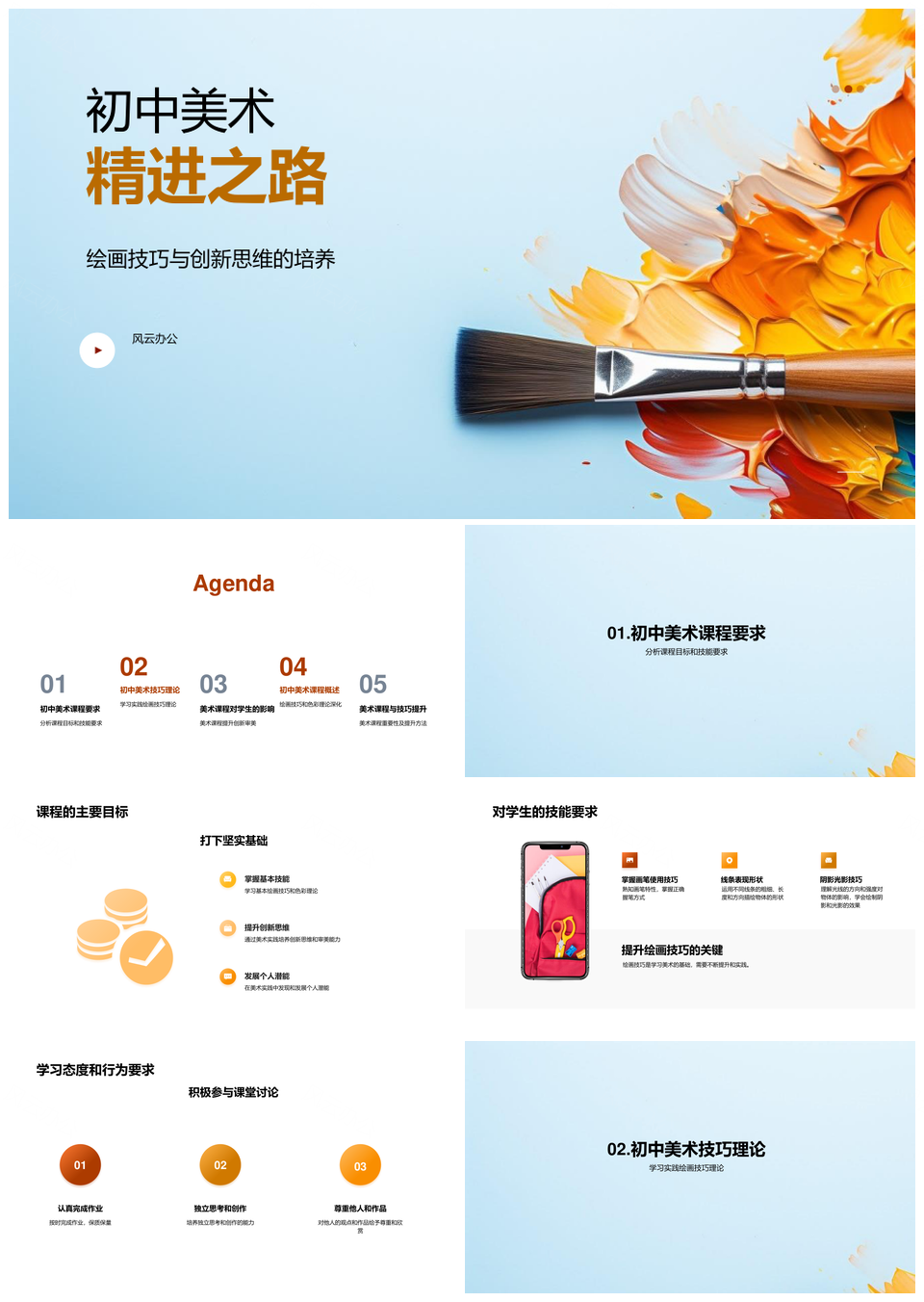 初中美术绘画技巧创新思维培养PPT模板