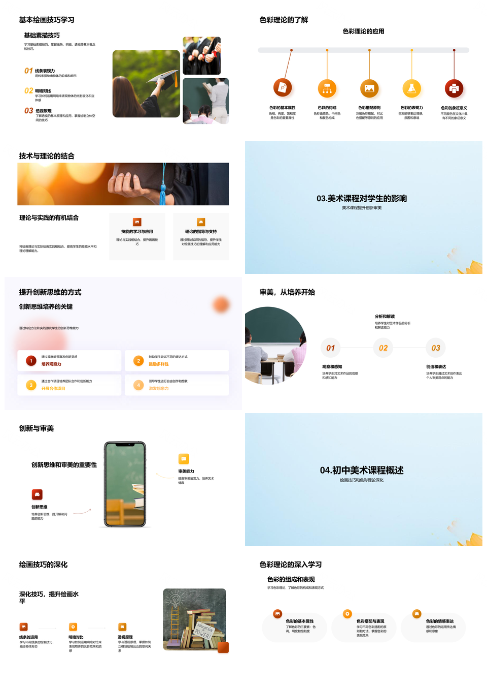 初中美术绘画技巧创新思维培养PPT模板