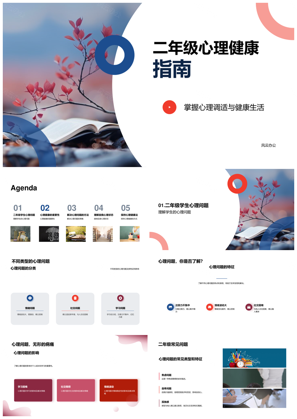 二年级心理健康自我调节成长指南PPT模板