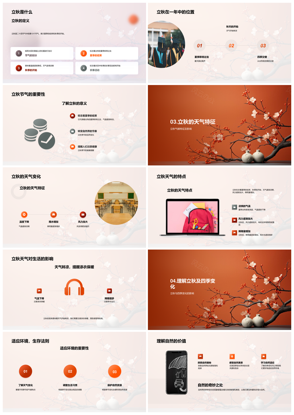 立秋节气四季变化与自然适应解析PPT模板