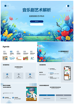 2025音乐剧艺术起源发展欧美百老汇解析PPT模板