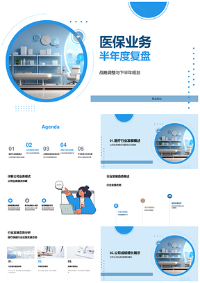 医保业务战略调整驱动半年度增长复盘PPT模板