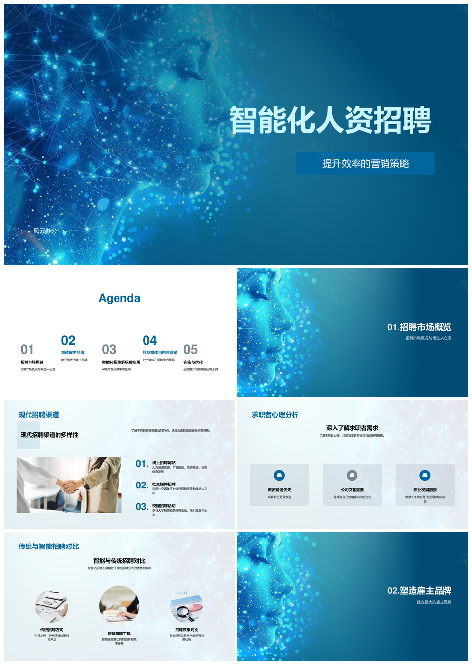 智能招聘AI技术驱动雇主品牌与求职心理策略PPT模板