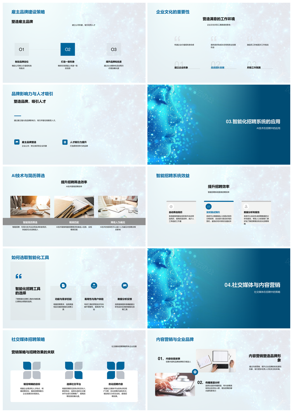智能招聘AI技术驱动雇主品牌与求职心理策略PPT模板