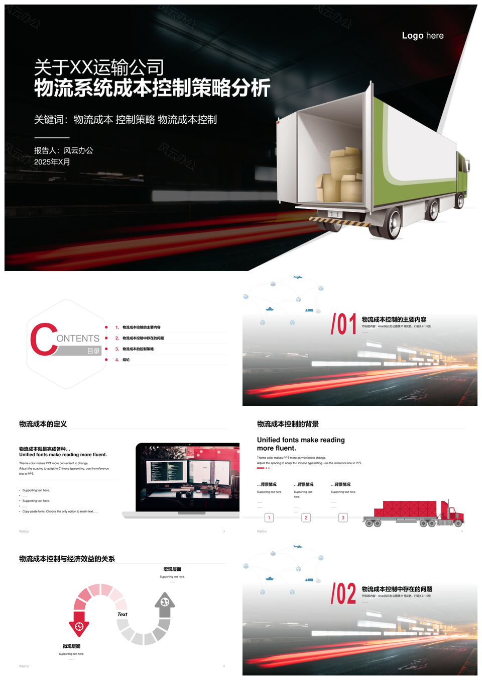 2025物流行业成本策略分析商务报告PPT模板