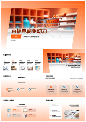 直播电商带货驱动力与市场运营分析PPT模板