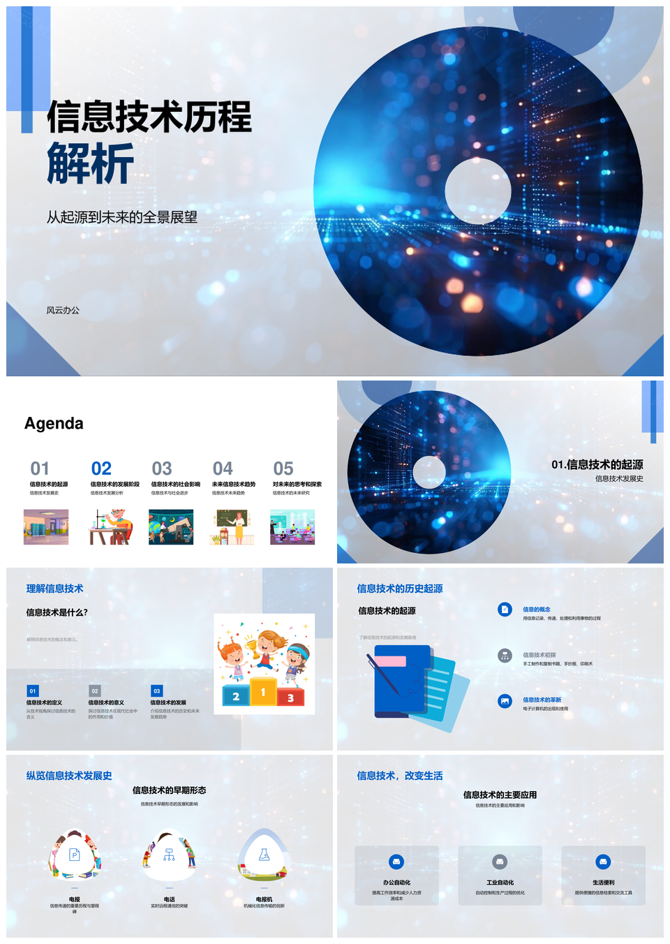 信息技术演进史电子计算至AI效率社会进步PPT模板