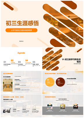 初三毕业帽下成长压力应对活动兴趣学业性格PPT模板