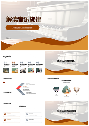 音乐教师理论实践旋律创作欣赏情绪音符PPT模板