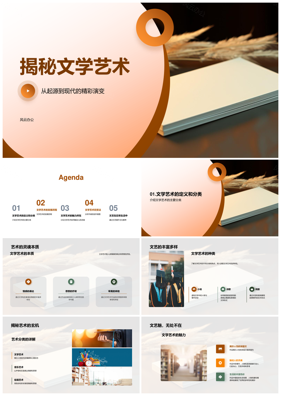 文学艺术起源发展里程碑作品艺术家人性之书PPT模板