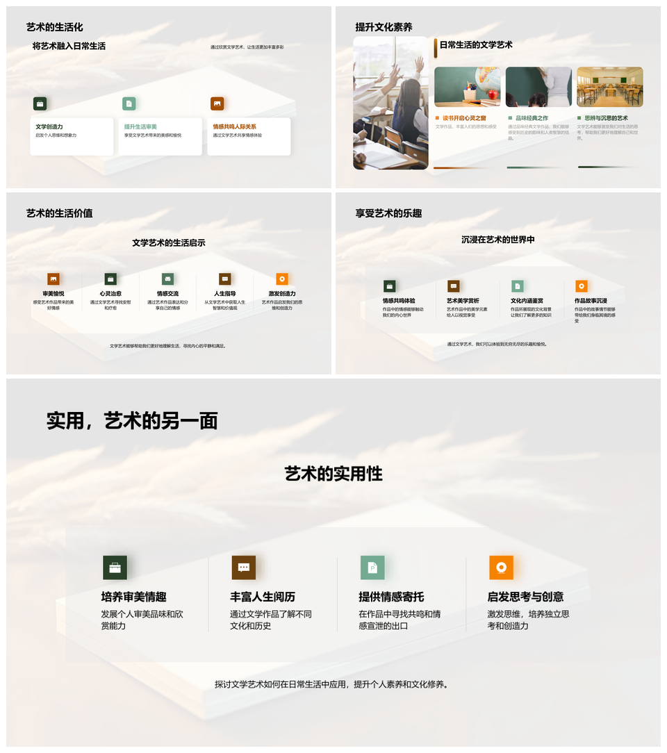 文学艺术起源发展里程碑作品艺术家人性之书PPT模板