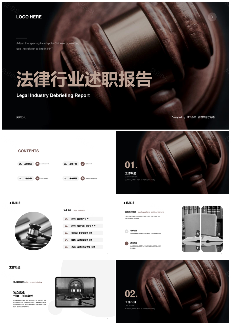 法律述职法官法槌案件正义法庭评判报告PPT模板