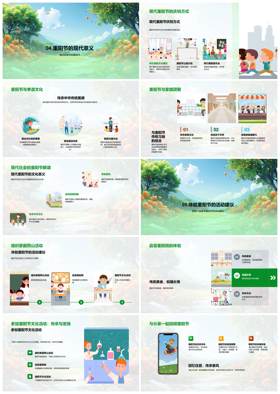 2025重阳节传统习俗历史沿革九月九登高赏菊PPT模板