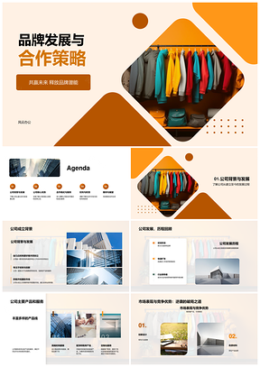 品牌发展合作策略产品联名代理时尚服装项目PPT模板