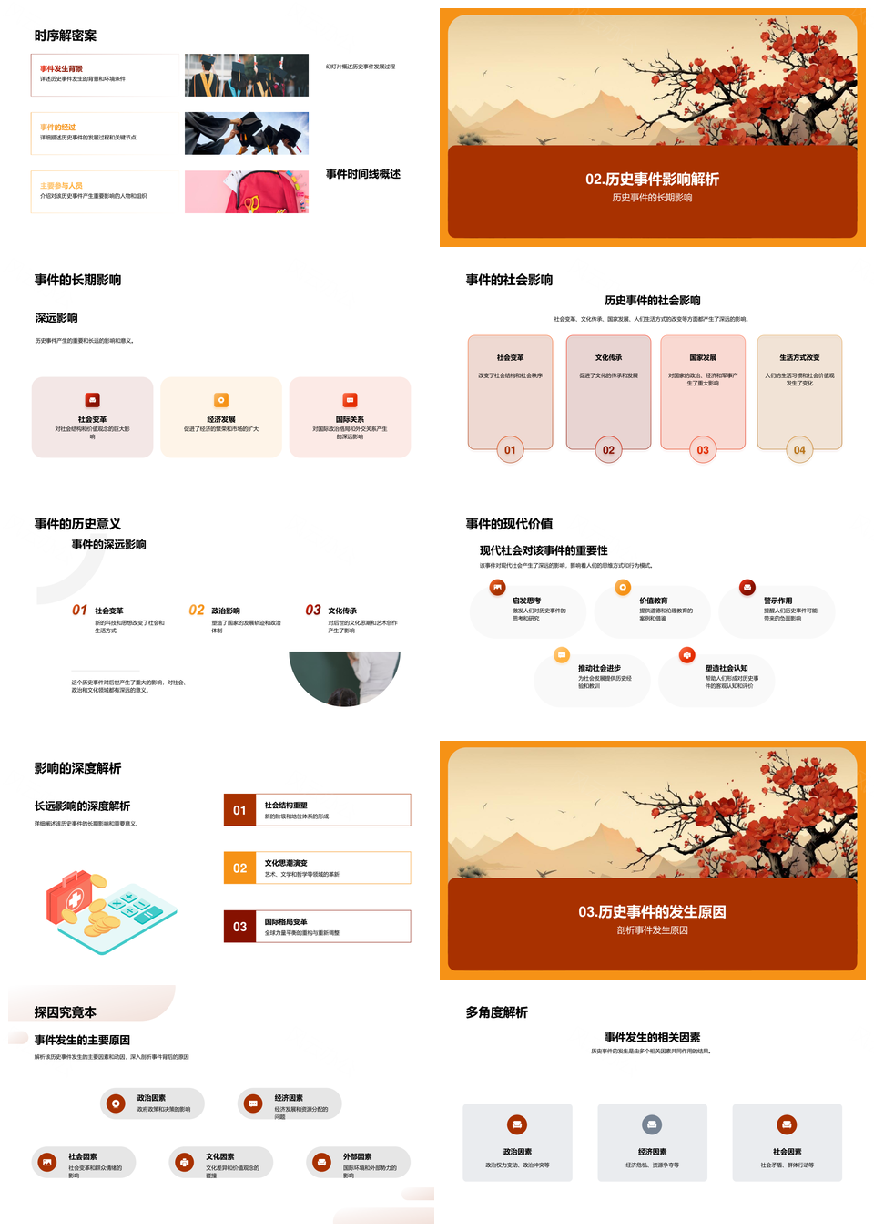 高一历史镜像因果古卷教学剖析PPT模板