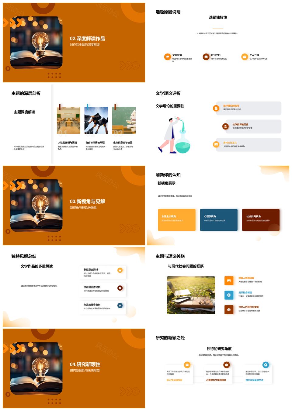 假如三天光明文学价值批判新解PPT模板