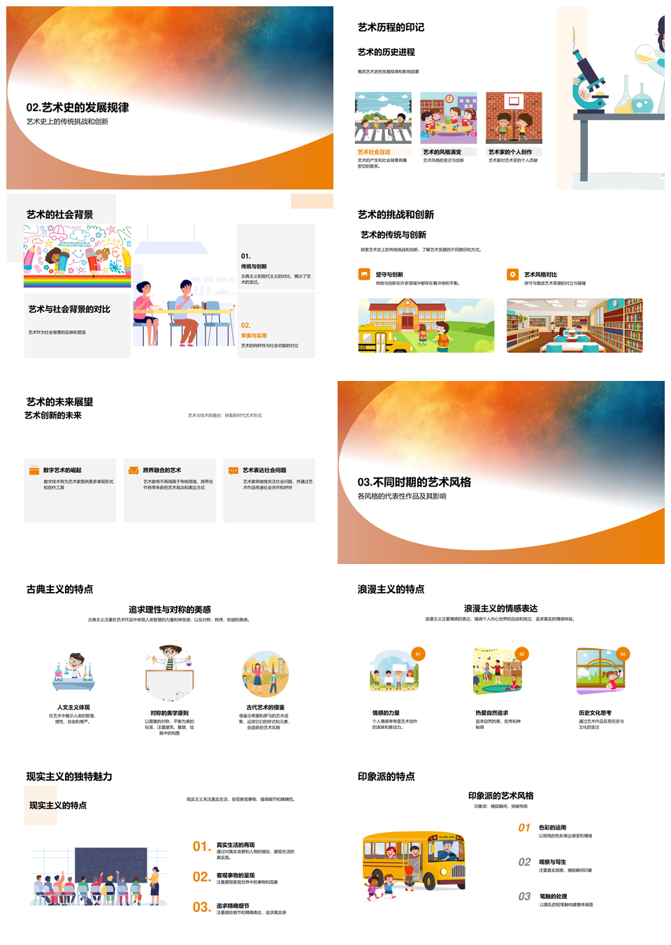 艺术史教学讲座流派大师艺术家作品解析PPT模板