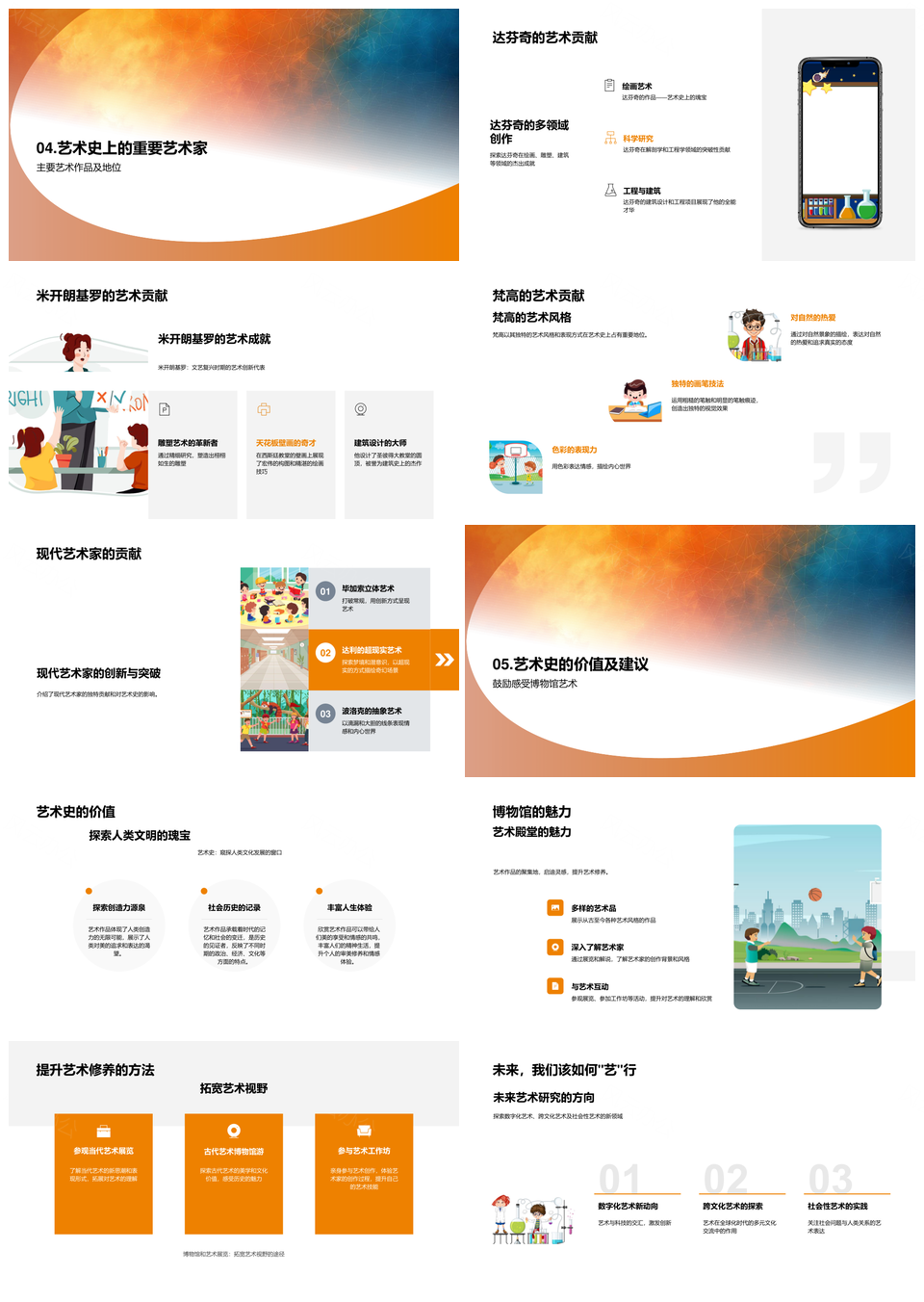 艺术史教学讲座流派大师艺术家作品解析PPT模板