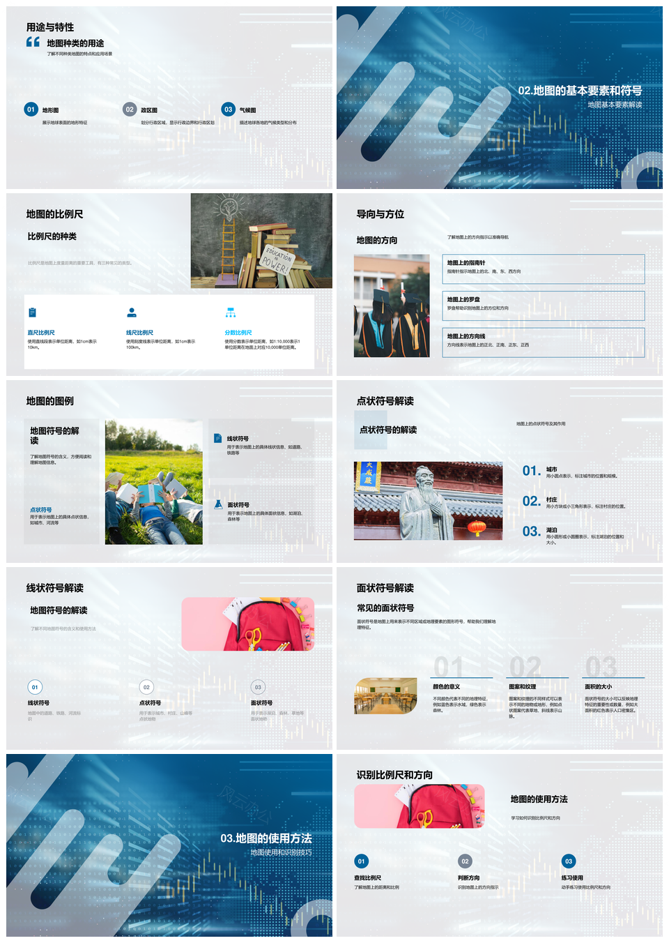 地图符号比例尺解析多图阅读技巧PPT模板