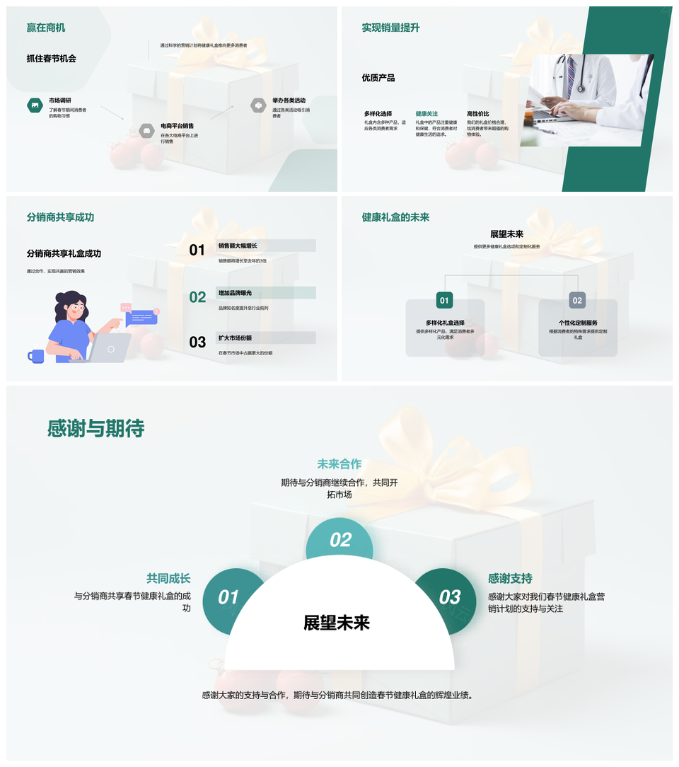 春节市场健康礼盒销售策略与消费趋势PPT模板