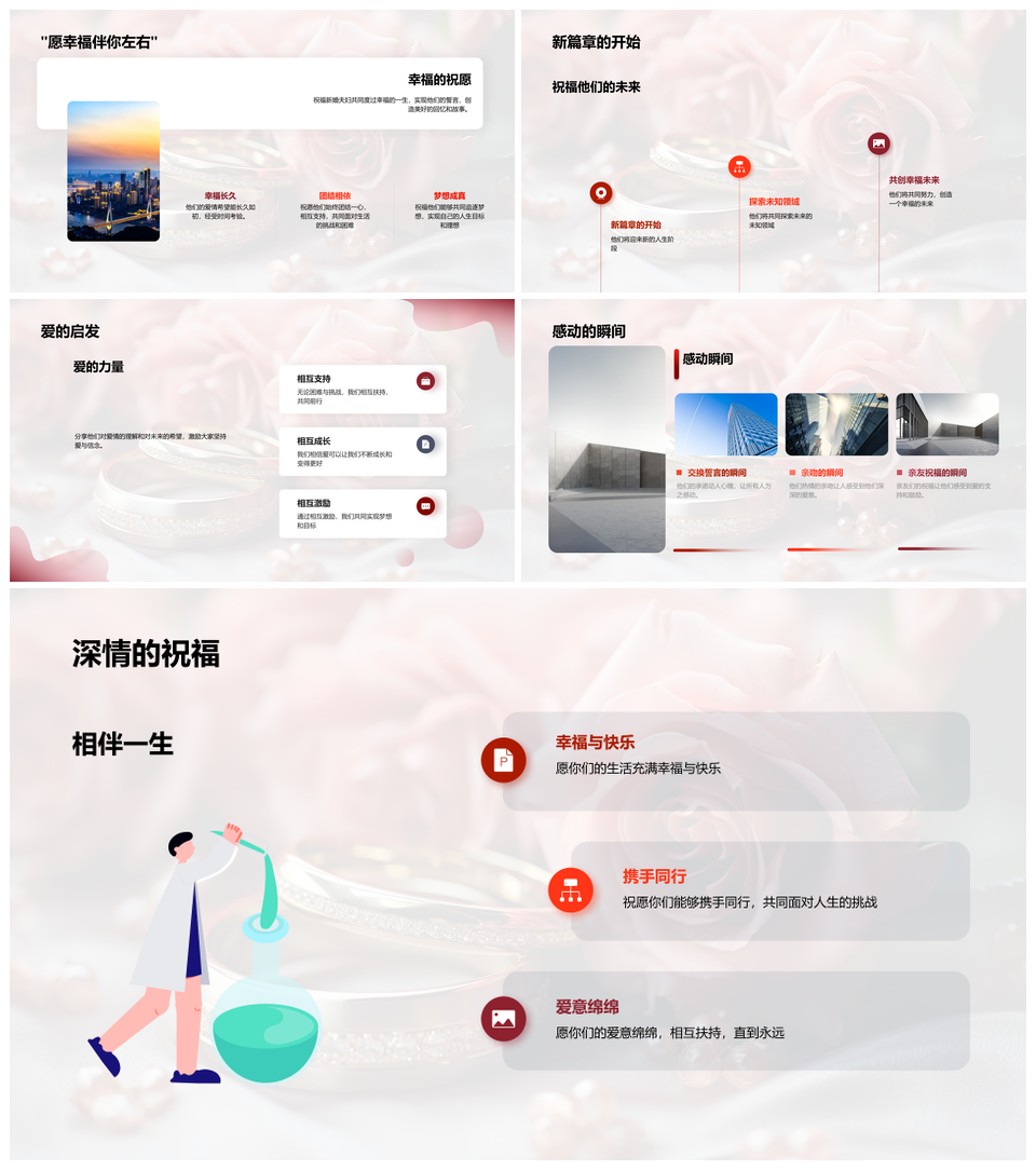 新婚夫妇婚礼誓言力量见证未来PPT模板