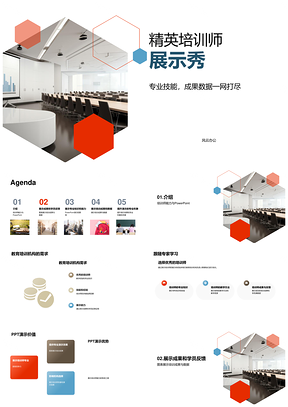 精英培训师技能经验展学员数据专业形象PPT模板