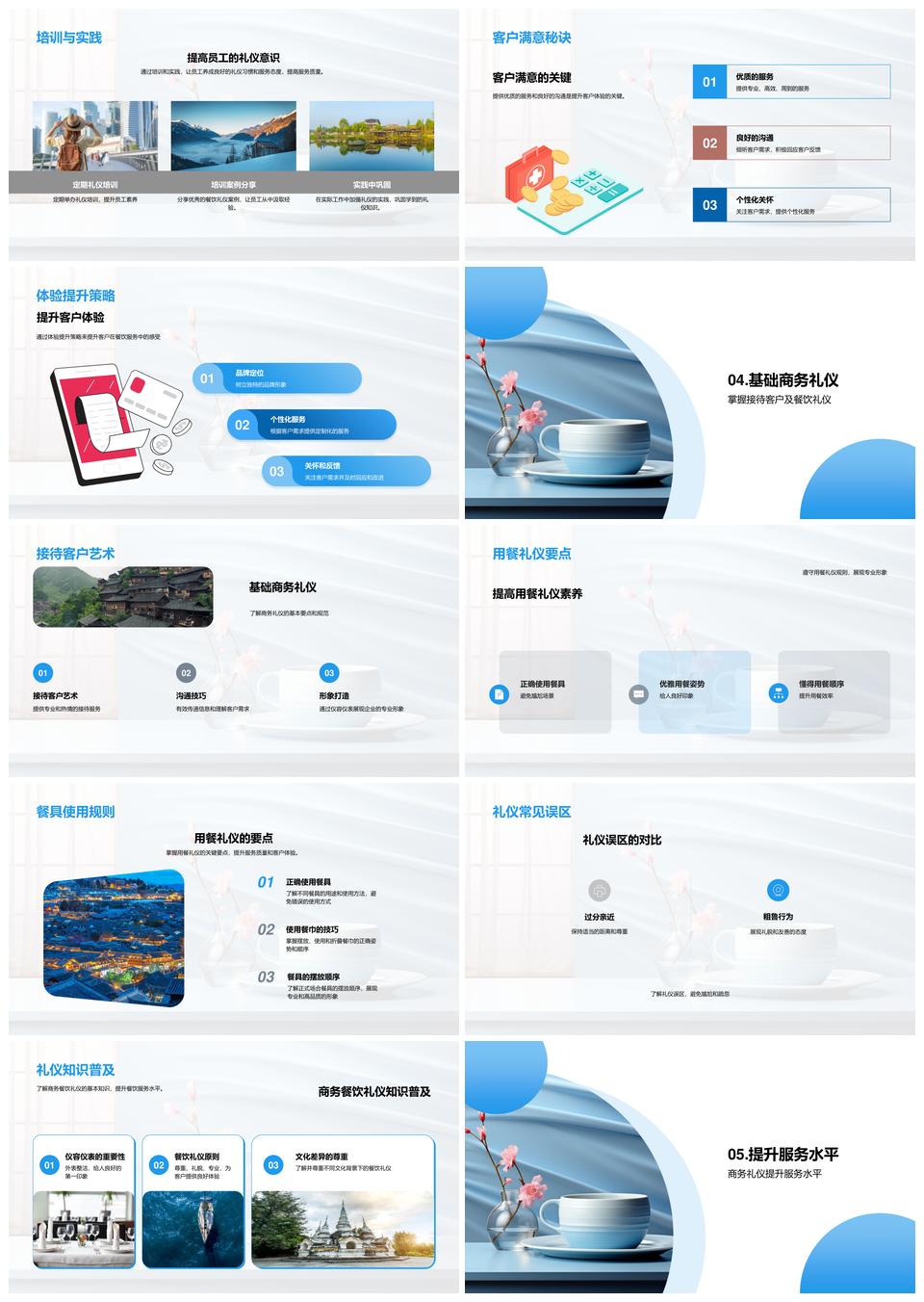 卓越商务餐饮礼仪塑造企业形象提升客户体验PPT模板