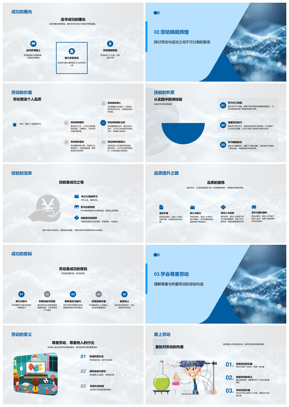劳动教育助学子奋斗赢得理想人生PPT模板