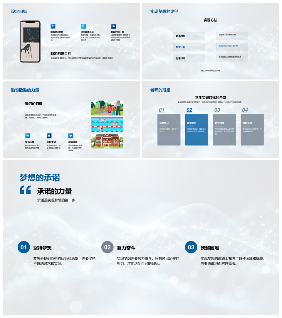 劳动教育助学子奋斗赢得理想人生PPT模板