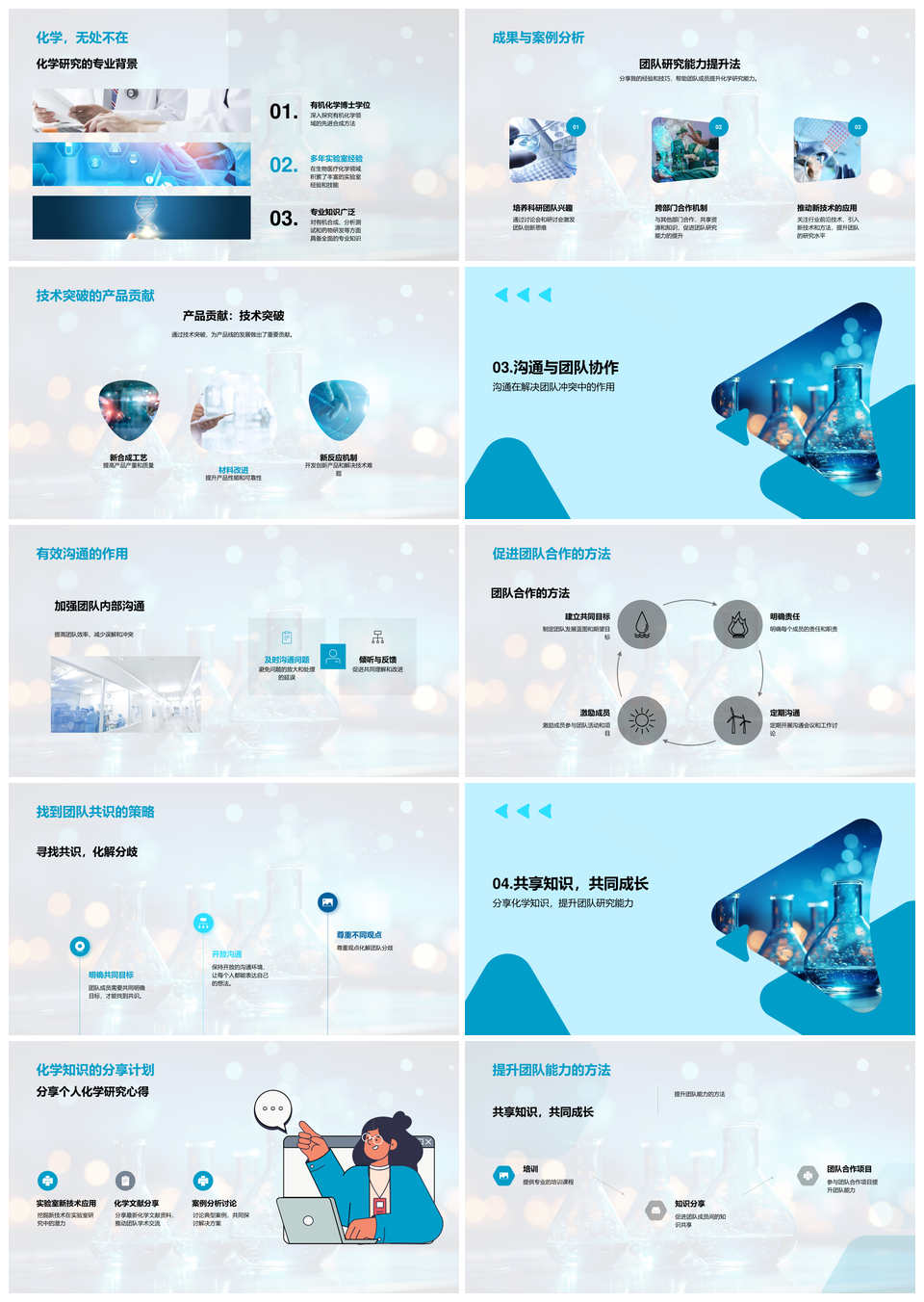 创新化学集体智慧协作革新行业PPT模板