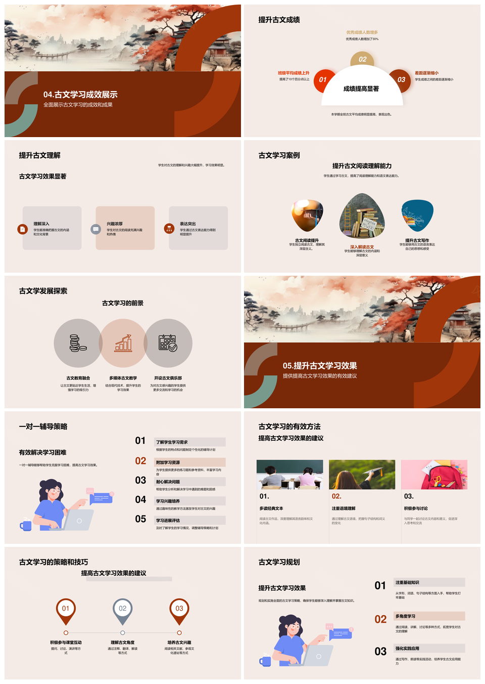 古文学习中华文化源流现代教育传承篇目PPT模板