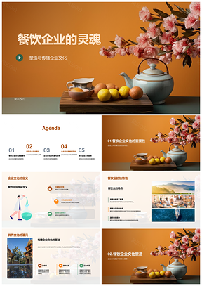 餐饮企业文化茶壶铸魂服务理念传扬PPT模板
