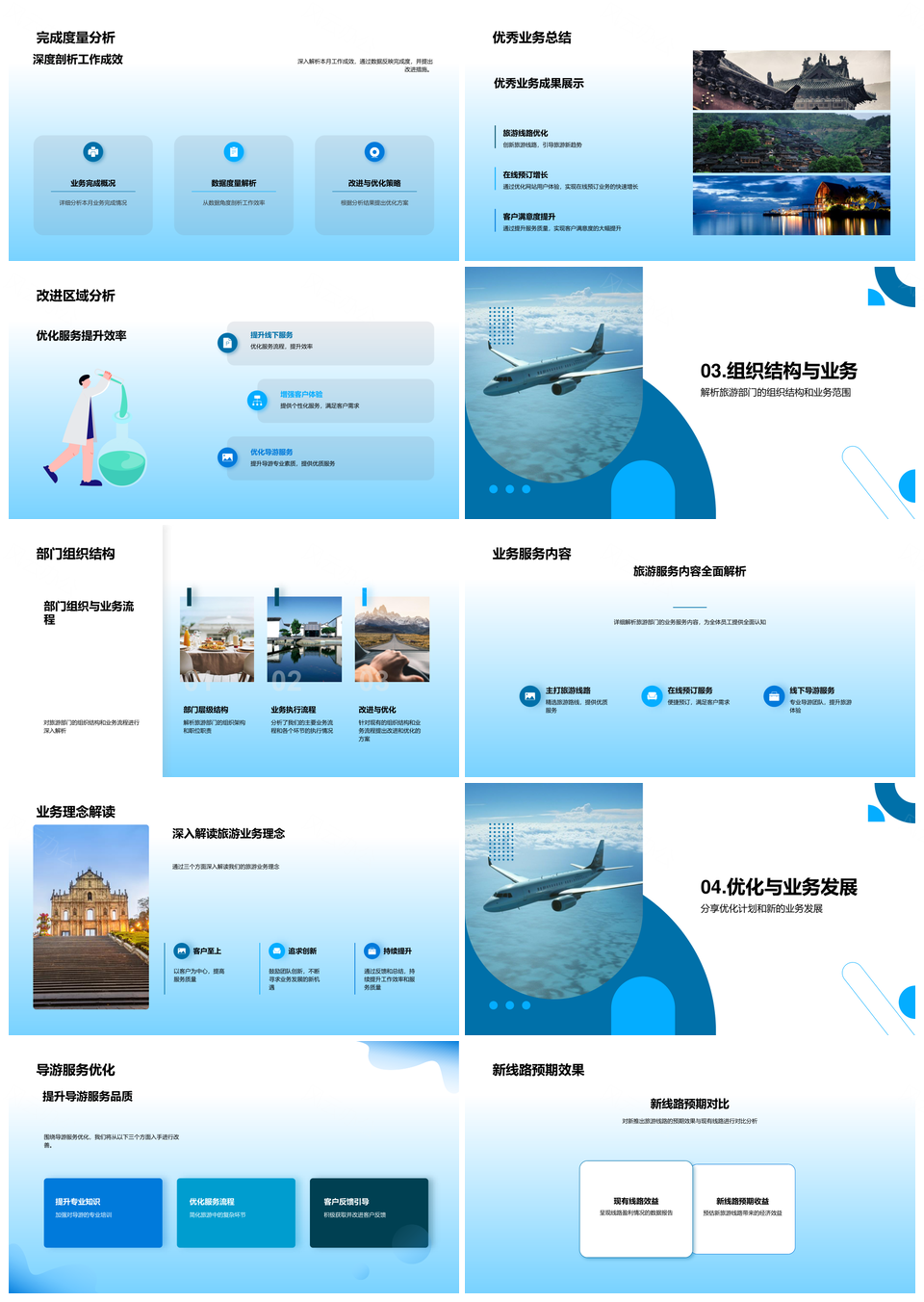 2025旅游部门月度业务总结线路客流收入在线线下服务改进组织全球PPT模板