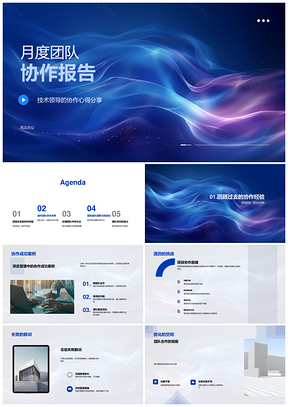 技术领导团队协作项目经验沟通任务分配冲突管理月度报告PPT模板