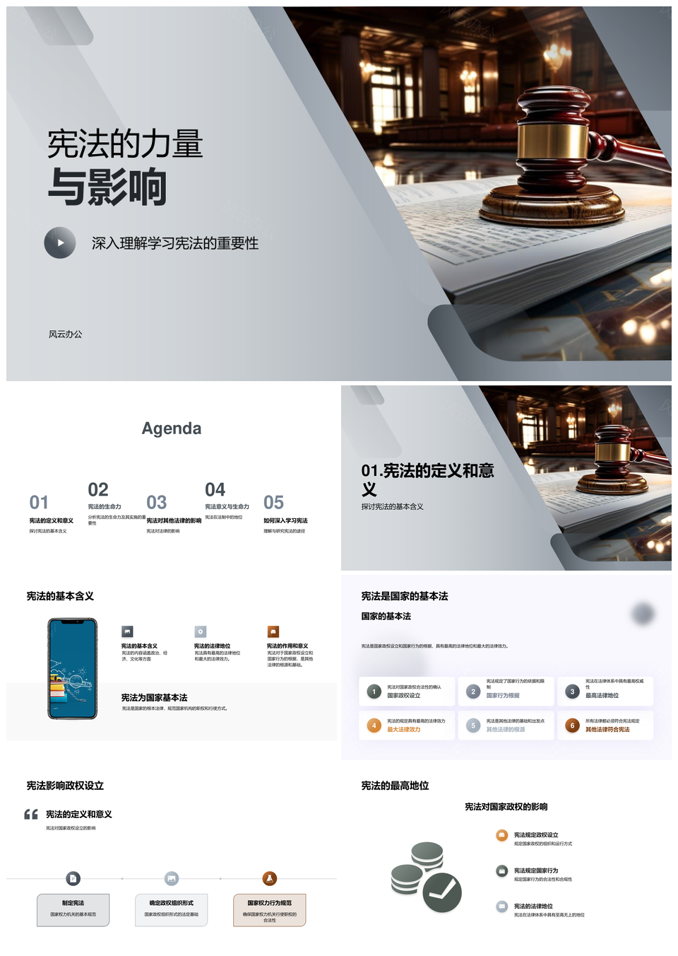 宪法国家基本法效力实施生命力PPT模板