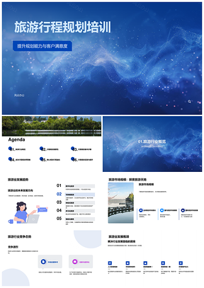 旅游行程规划培训提升规划能力客户满意度PPT模板