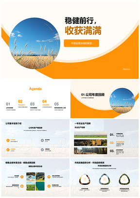 农业产销两旺市场热麦田丰年利增规模扩PPT模板