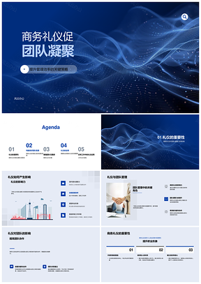 商务礼仪团队凝聚力高效管理PPT模板