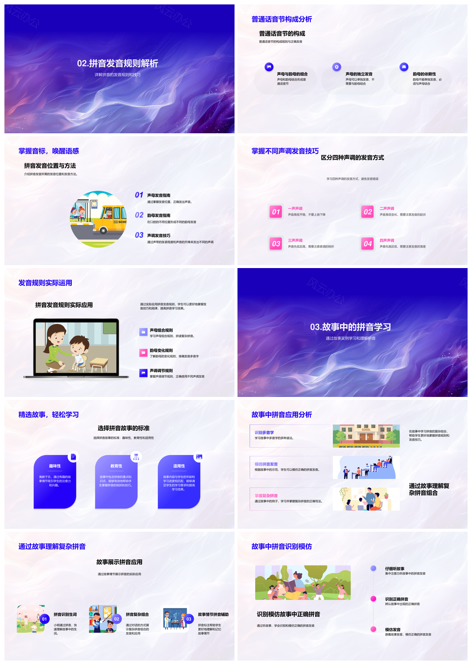 故事学拼音声韵调发音记忆法PPT模板