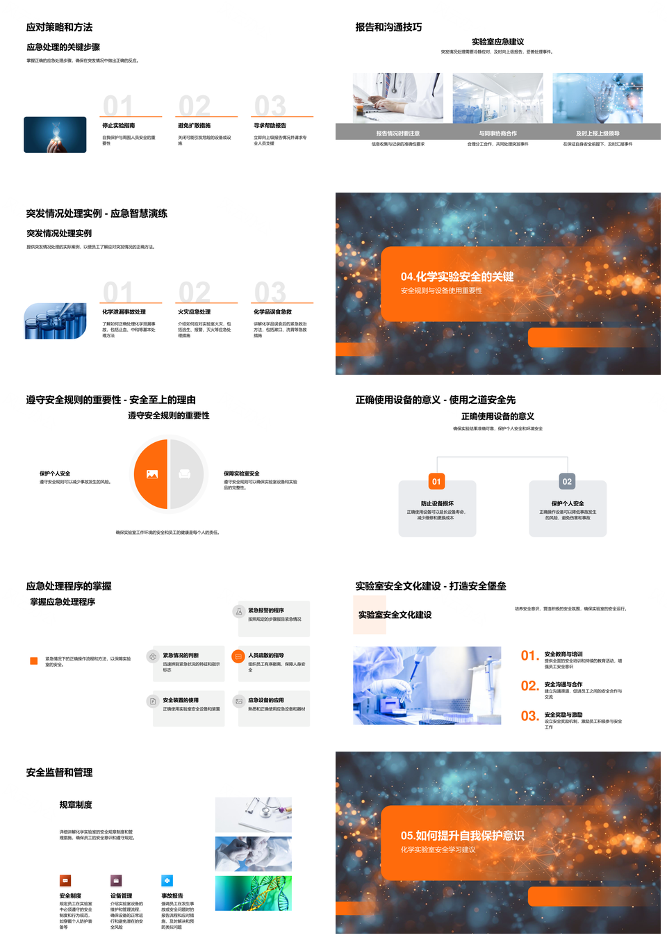 化学实验室安全设备应急处理危险分析布局PPT模板