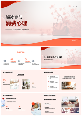 春节消费心理红灯笼产品设计消费行为影响因素PPT模板