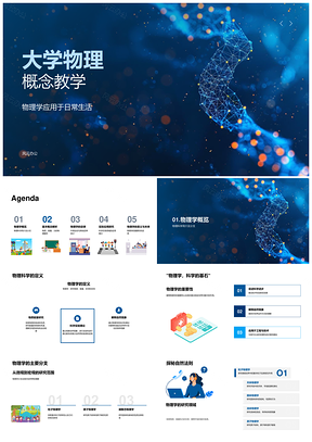2025大学物理概念教学物质能量力牛顿定律解析PPT模板