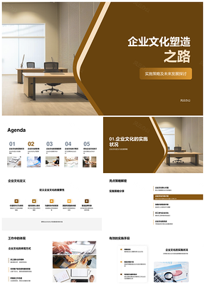 企业文化战略人资高层共筑品牌未来PPT模板