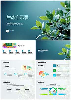 地球生物圈能量循环守护生态多样平衡PPT模板